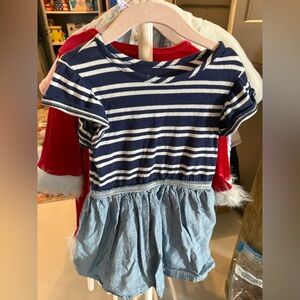 Cat & Jack Navy and White Striped Tee Dress